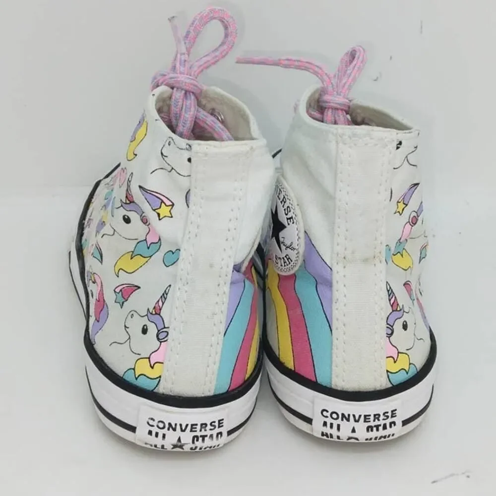 Converse Chuck Taylor Girls Unicorn Hi Top Multi Color Sneakers - sz. 3